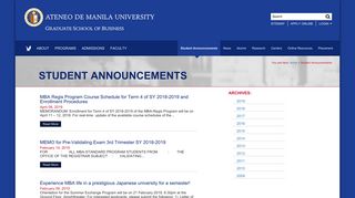 
                            5. Student Announcements | Ateneo Graduate School of Business