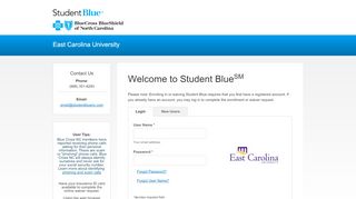 
                            11. Student Blue | East Carolina University - Login or New User Registration