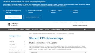 
                            12. Student CFA Scholarships - Monash Business School