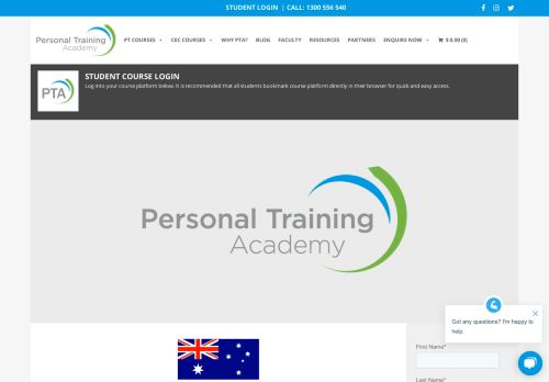 
                            3. Student Course Login - Personal Training Academy