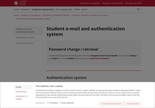 
                            4. Student e-mail and authentication system: Bachelor's and ... - Ca' Foscari