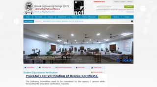 
                            12. Student Educational Verification - Orissa Engineering College