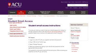 
                            3. Student Email Access - ACU (Australian Catholic University)