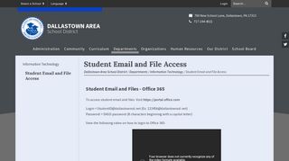 
                            10. Student Email and File Access - Dallastown Area School District