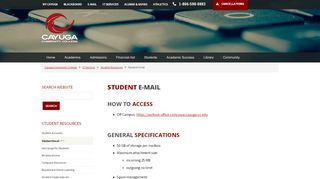 
                            8. Student Email - Cayuga Community College