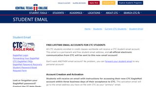 
                            5. Student Email - Central Texas College