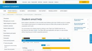 
                            2. Student email help - Current students - Curtin University