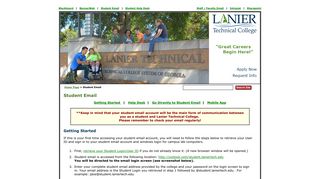 
                            13. Student Email - Lanier Technical College