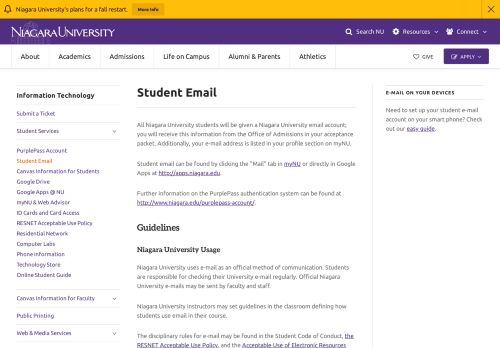 
                            13. Student Email | Niagara University