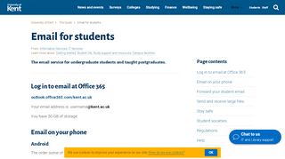 
                            8. Student email - Student Email - University of Kent