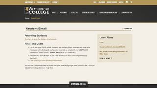 
                            3. Student Email | Weatherford College