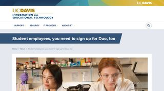 
                            12. Student employees, you need to sign up for Duo, too | UC Davis IET