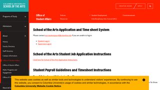 
                            8. Student Employment - Columbia School of the Arts