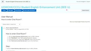 
                            6. Student English Enhancement Unit (SEE U): How to enter ...