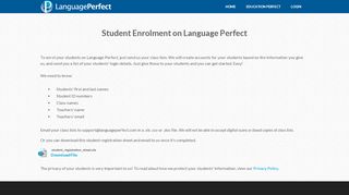 
                            5. Student Enrolment - Language Perfect