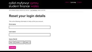 
                            4. Student Finance Wales - Reset your login details - Reset your login ...