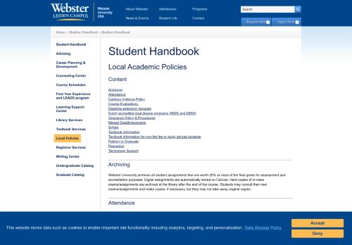 
                            5. Student Handbook | Webster University Leiden