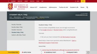 
                            12. Student Help / FAQ - University of St. Thomas