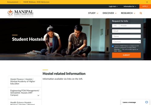 
                            8. Student hostels and accommodation | Manipal Academy of Higher ...