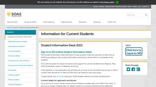 
                            12. Student Information Desk (SID) | SOAS University of London