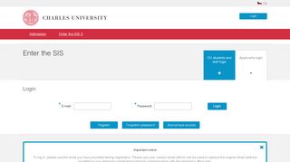 
                            4. Student Information System - Charles University