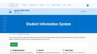 
                            11. Student Information System | Pennsylvania College of Technology