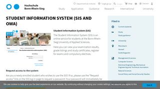 
                            5. Student Information System (SIS and OWA) | Hochschule Bonn-Rhein ...