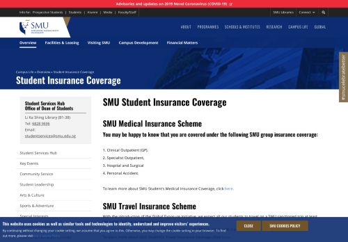 
                            3. Student Insurance Coverage | Singapore Management University (SMU)