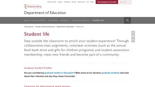 
                            3. Student life - Concordia University