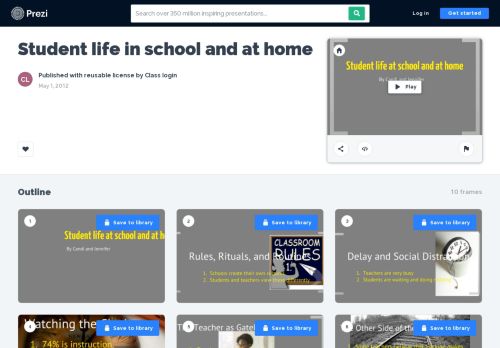 
                            5. Student life in school and at home by Class login on Prezi