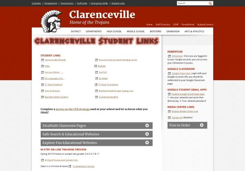 
                            9. Student Links - Quicklinks - Clarenceville - Home of the Trojans