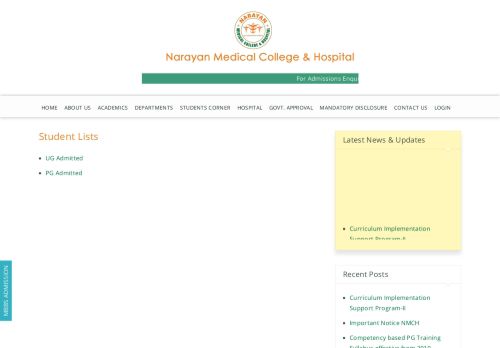 
                            5. Student Lists – Narayan Medical College & Hospital