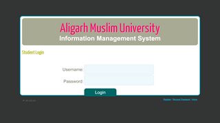 
                            12. Student Login | Aligarh Muslim University