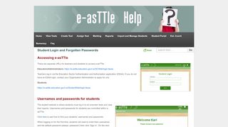 
                            10. Student Login and Forgotten Passwords | e-asTTle Help