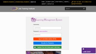 
                            7. STUDENT LOGIN - JTI | Job Training Institute Australia wide