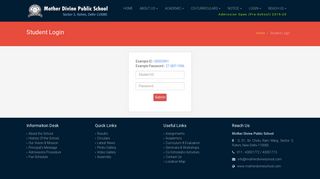 
                            1. Student Login - Mother Divine Public School