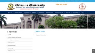 
                            5. Student Login - Osmania University