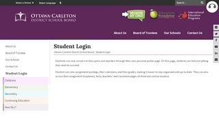 
                            2. Student Login - Ottawa-Carleton District School Board