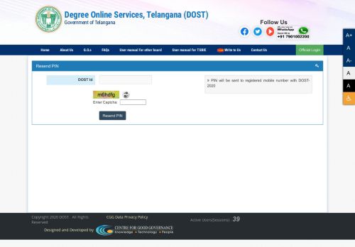 
                            8. Student Login Page - DOST