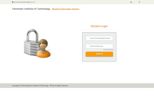
                            13. Student Login | Panialar SiS - Panimalar Institute of Technology
