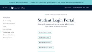 
                            11. Student Login Portal - Beaumont School