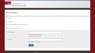 
                            2. Student Login - SFU's non-credit registration system