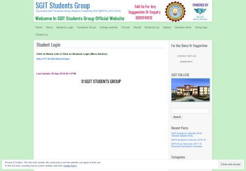 
                            11. Student Login | SGIT Students Group