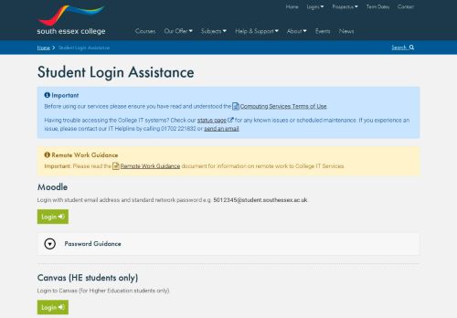 
                            4. Student login | South Essex College