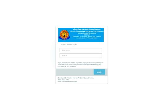 
                            6. Student Login - Sri Chandrasekharendra Saraswathi Viswa ...