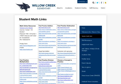 
                            13. Student Math Links – Cherie Warren – Willow Creek Elementary ...