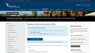 
                            5. Student Online Services (SOS) - CPUT