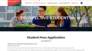 
                            5. Student Pass Application - ECTA