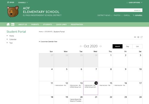 
                            4. Student Portal / Calendar - episd