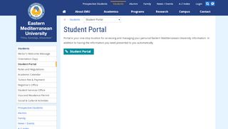 
                            1. Student Portal | Eastern Mediterranean University (EMU), Cyprus